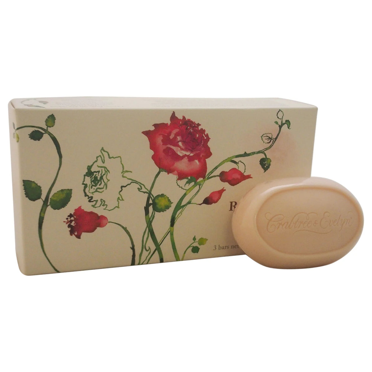 Set Trio, Crabtree & Evelyn, Rosewater, Feuchtigkeitsspendend, Seifenstück, 3 Stk., 85 g