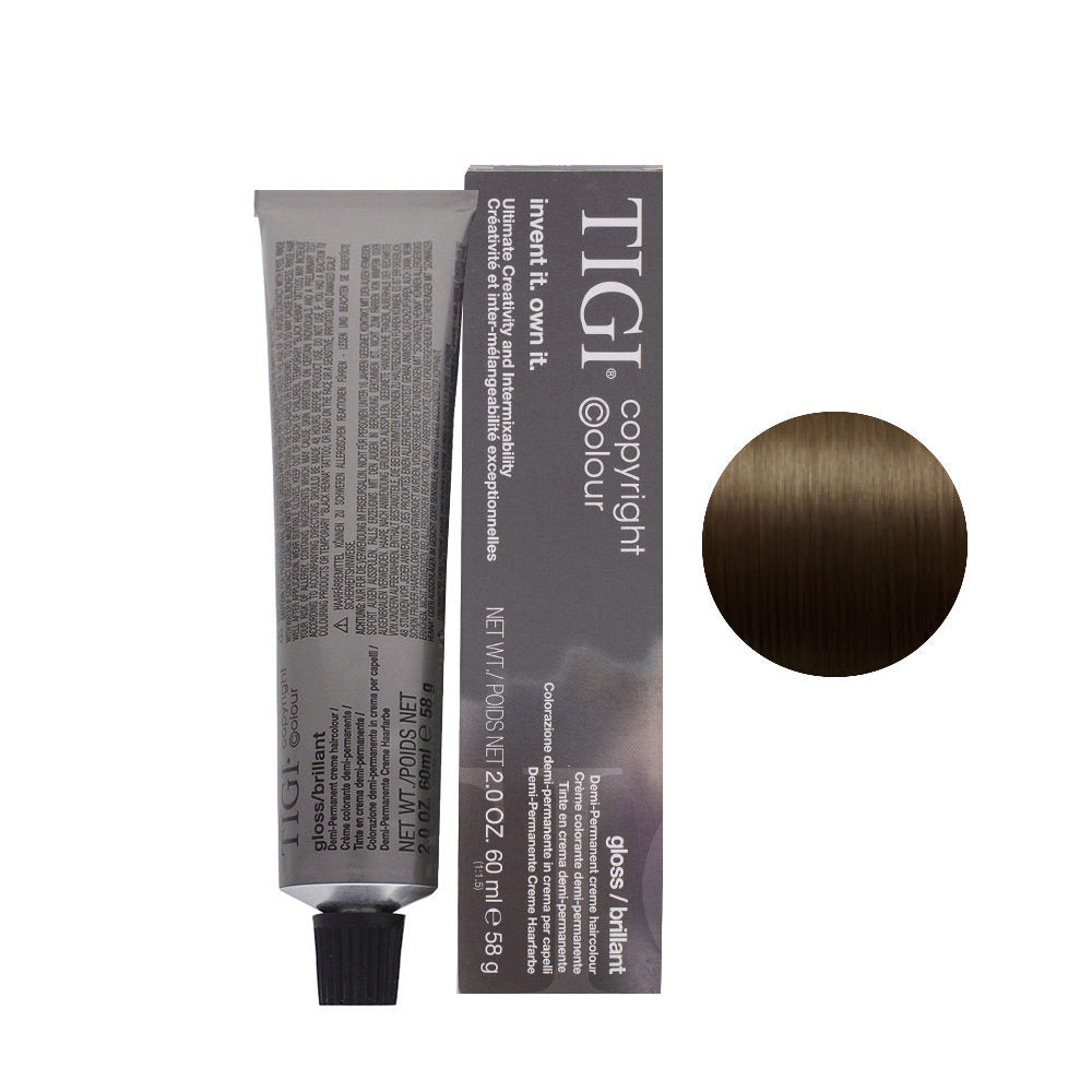 Tigi, Colour Gloss, semi-permanente Haarfarbe, 4/0 bedeutet natürliches Braun, 60 ml