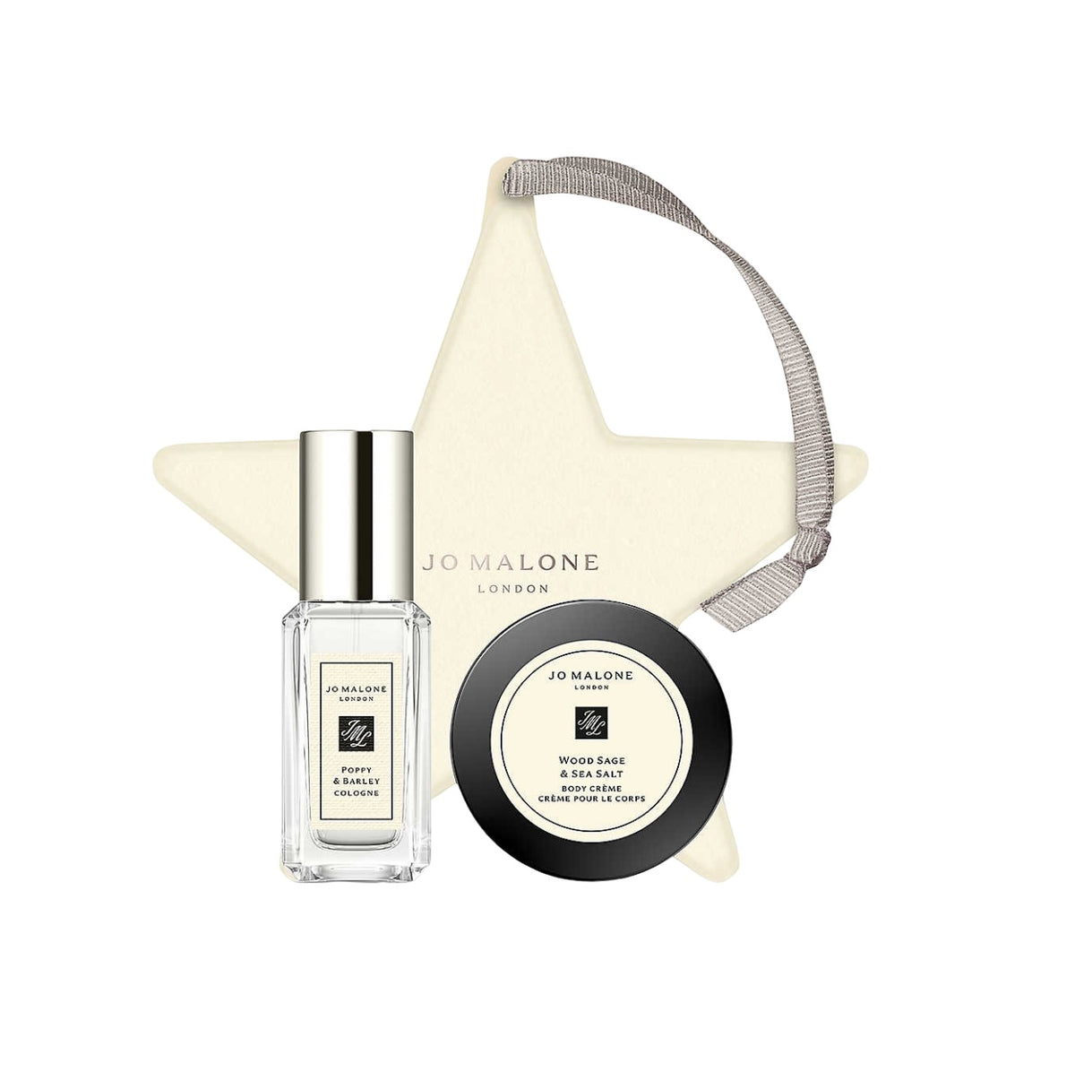 Winter Set Jo Malone: Wood Sage & Sea Salt , Hydrating, Body Cream, All Over The Body, 15 ml + Poppy & Barley, Eau De Cologne, Unisex, 9 ml *Miniature