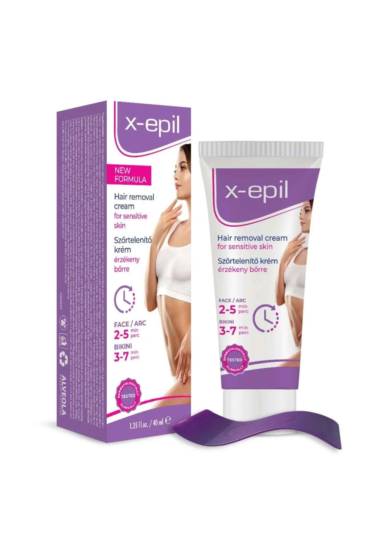 X-Epil, X-Epil, Silky Finish, Enthaarungscreme, für empfindliche Haut, für Achseln & Bikinizone, 40 ml