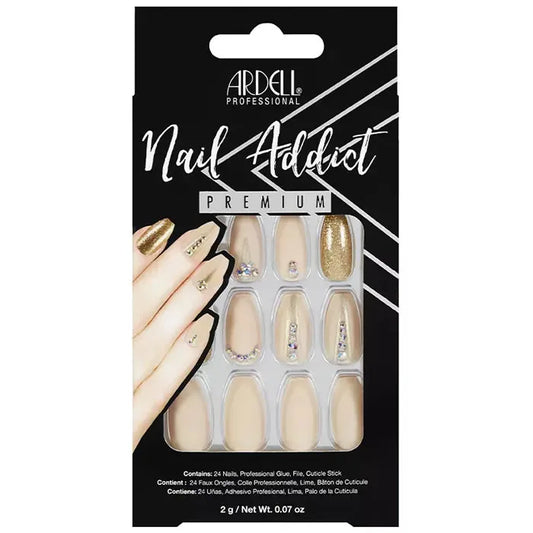 Ardell Nail Addict Nude Kunstnägel mit Schmucksteinen
