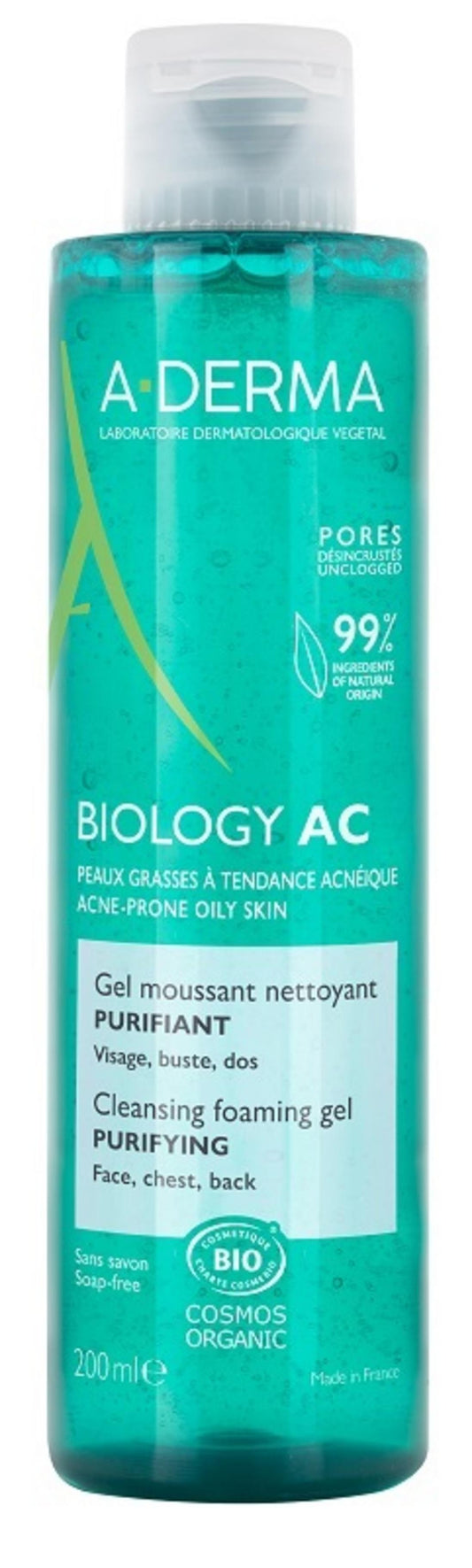 A-Derma, Biology AC, klärendes Reinigungsgel, 200 ml