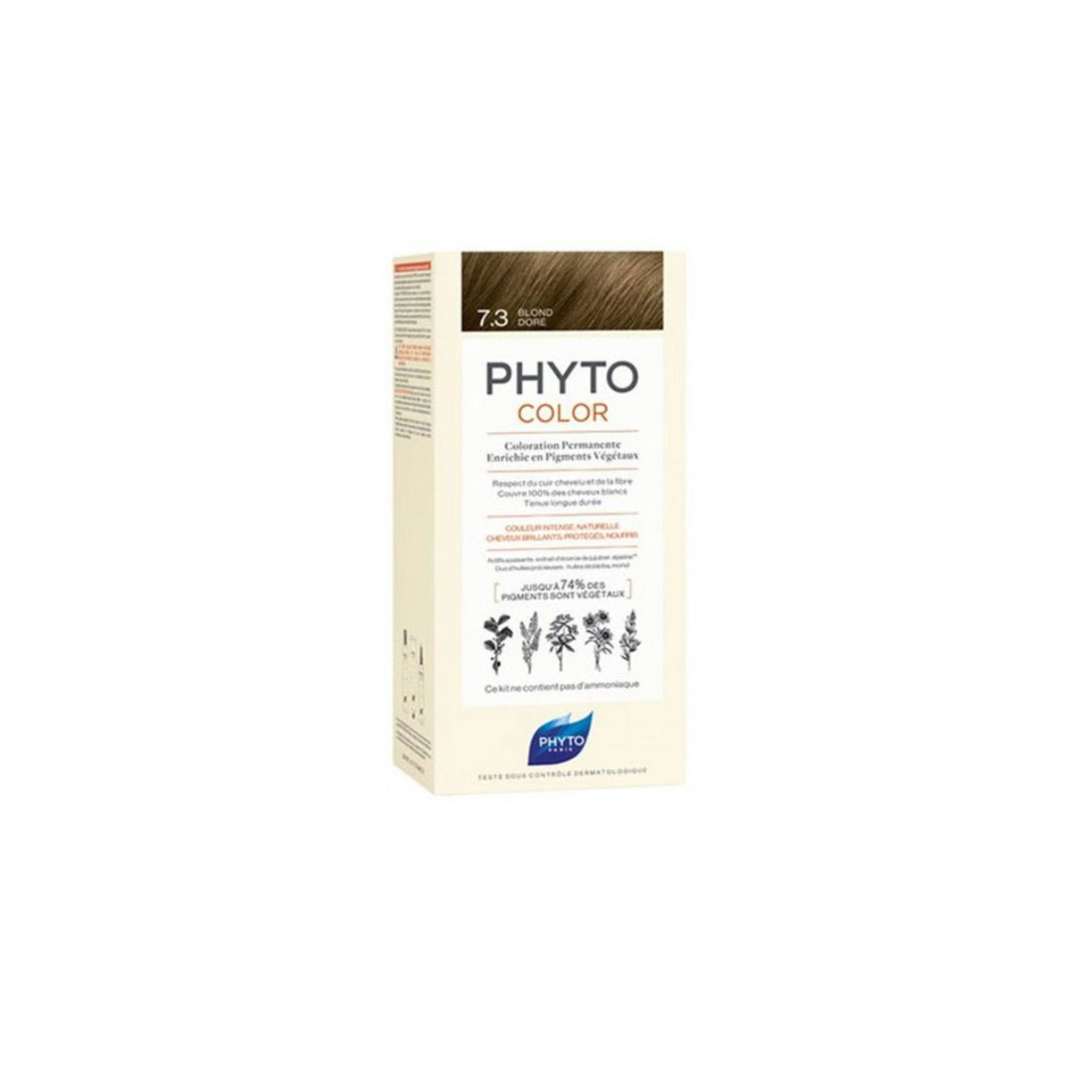 Phyto, Color, Dauerhafte Haarfarbe, 7.3 Goldblond, 100 ml