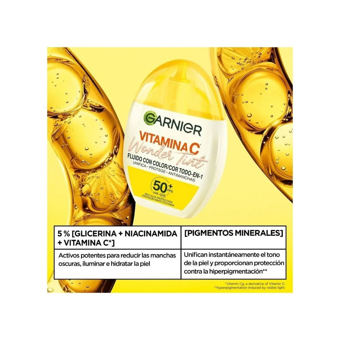 Garnier Vitamina C Wonder Tint Fluido Con Color Spf50 Medio 40ml