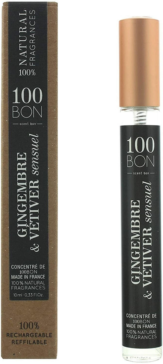 100 Bon, Gingembre & Vetiver Sensuel, Eau de Parfum, Unisex, 10 ml