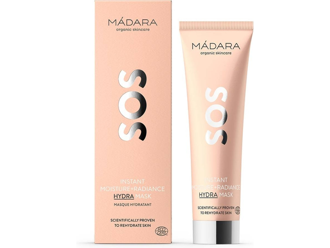 MÁDARA SOS HYDRA Mask 60 ml - extract van pioenroos - hyaluronzuur