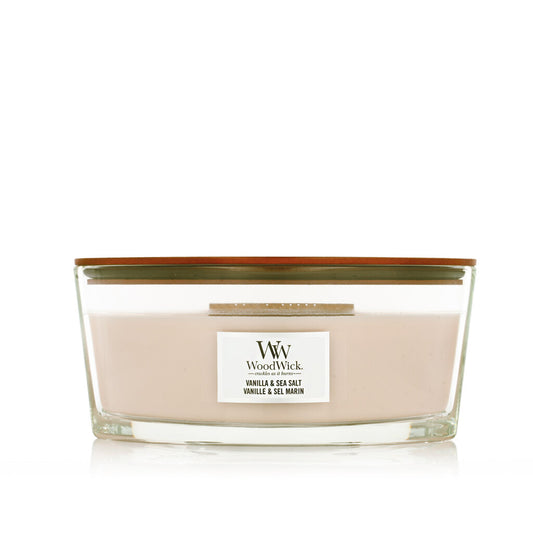 WoodWick Heartwick Flame Ellipse Geurkaars - Vanilla &amp; Sea Salt