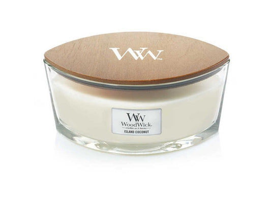 WoodWick Heartwick Flame Ellipse Geurkaars - Island Coconut