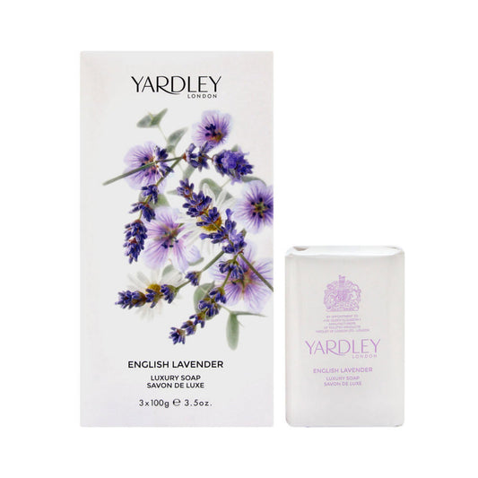 Set aus 3 Stück, Yardley, English Lavender, Seifenstücke, für Gesicht & Körper, 3 x 100 g