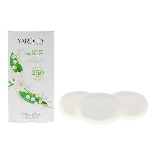 3er-Set, Yardley, Maiglöckchen, Seifenstück, für Gesicht & Körper, 3 Stk., 100 g