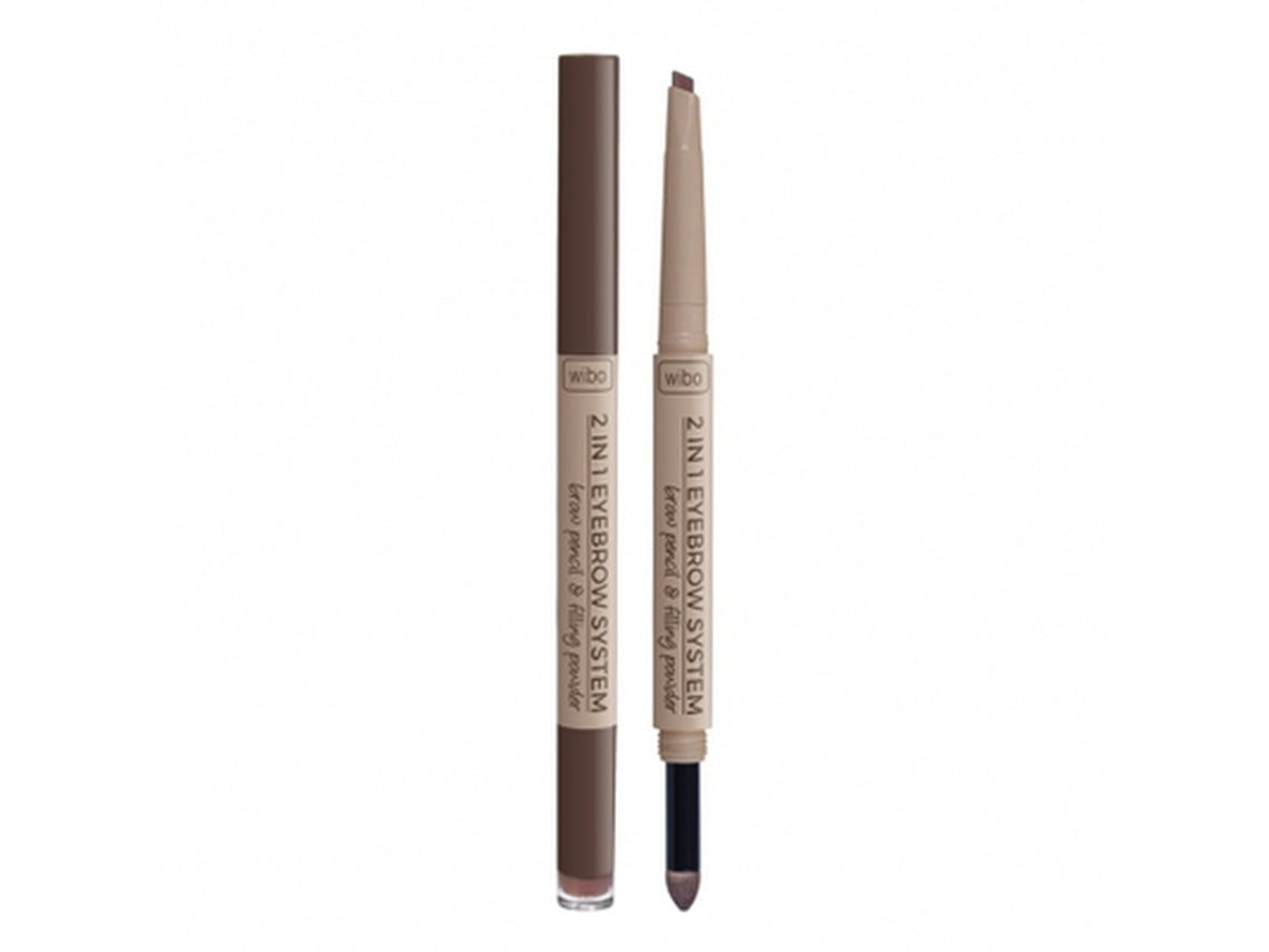 Wibo, 2 in 1 Eyebrow System, Eyebrow Cream  Pencil, Powder & Brush 3-In-1, 3, Dark Brown, 0.2 g