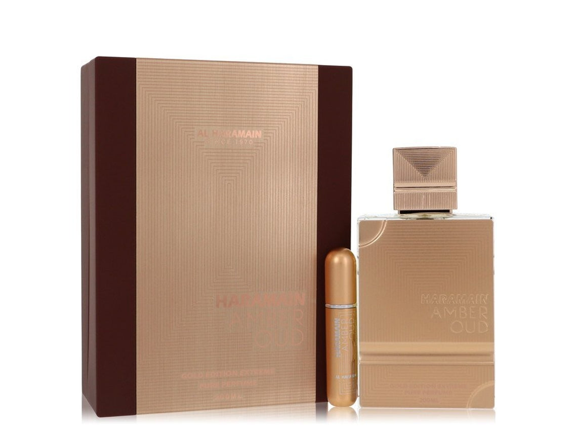 Al Haramain Amber Oud Gold Edition Extreme 200 ml 6 7 Pure Perfume Spray   0 34 Oz Refillable Spray for Women Gift Set