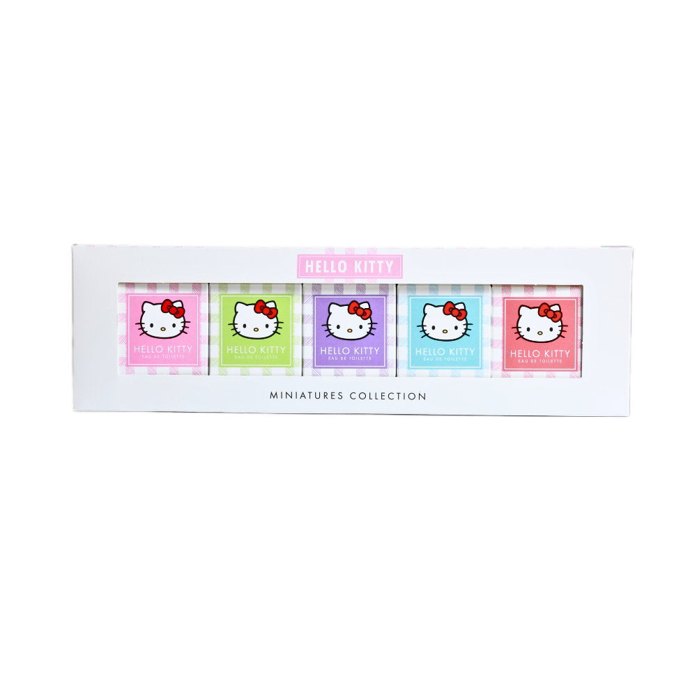 Set Hello Kitty: Iconic Vichy Bleu, Eau De Toilette, For Girls, 5 ml *Miniature + Iconic Vichy Vert, Eau De Parfum, For Girls, 5 ml *Miniature + Iconic Vichy Rouge, Eau De Toilette, For Girls, 5 ml *Miniature + Iconic Vichy Rose, Eau De Toilette, For Girl