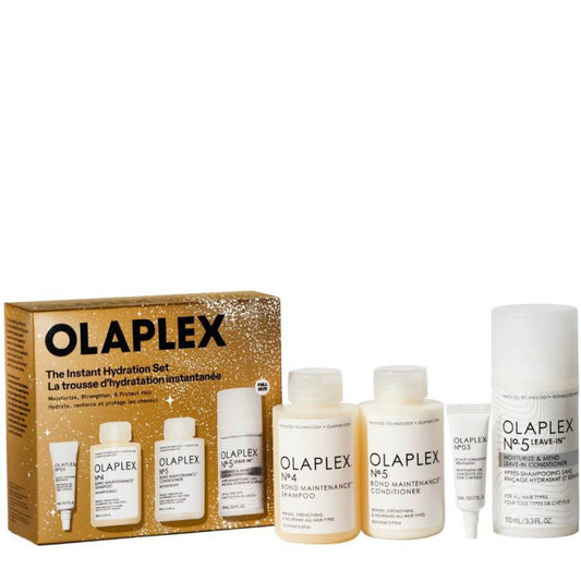 Set Olaplex: No.4 Bond Maintenance, Hair Shampoo, Repairing & Strengthening, 100 ml + No.5 Bond Maintenance , Hair Conditioner, Hydrating & Strengthening, 100 ml + No. 0.5 Scalp Longevity Treatment, Scalp Lotion Treatment, For Hydration, 5 ml + No.5 Leave