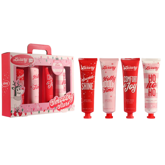 Set The Luxury Bathing Company: Candy Canes, Cocoa & Vanilla Swirl, Moisturizing, Hand Cream, 100 ml + Candy Canes, Cocoa & Vanilla Swirl, Hydrating & Softening, Body Cream, Daily, 100 ml + Candy Canes, Cocoa & Vanilla Swirl, Soothing, Bath Soak, 100 g +