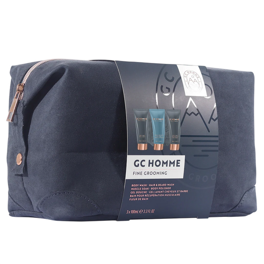 The Luxury Bathing Company Set: GC Homme, Cleansing & Refreshing, Duschgel, für alle Hauttypen, 100 ml + GC Homme, Citrus & Aromatic, Duschgel & Shampoo 2-in-1, 100 ml + GC Homme, entspannend & entkrampfend, Duschgel, 100 ml + The Luxury Bathing Comp