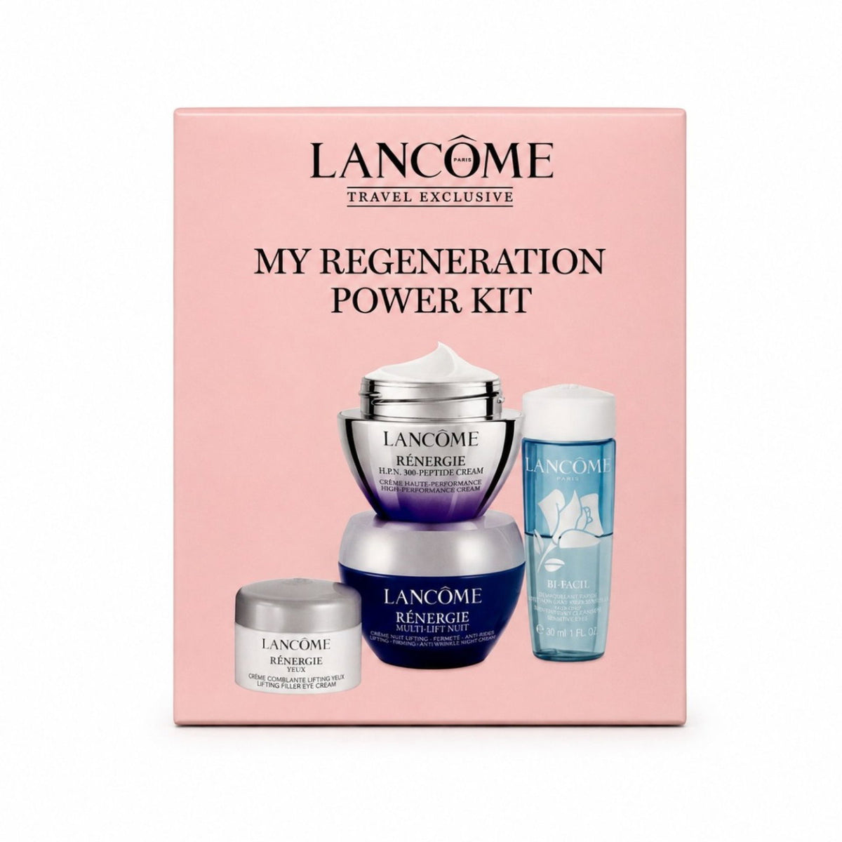 Set Lancome: Advanced Genifique, Anti-Aging, Serum, For Face, 10 ml + Renergie Yeux Multi-Lift, Lifting & Firming, Day, Eye Cream, 15 ml + Renergie Multi-Lift Ultra, Anti-Wrinkle & Firming, Day, Cream, For Face, 15 ml + Renergie Multi Lift, Moisturizing,