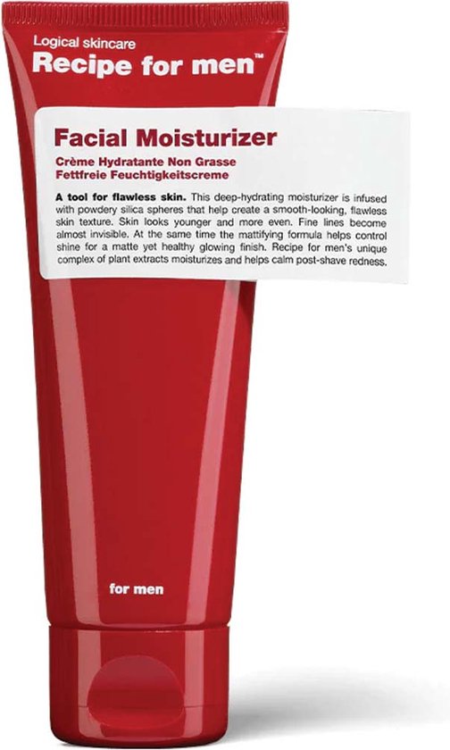 Recipe For Men, Facial Moisturizer, Deep Hydration, Cream, For Face, 75 ml