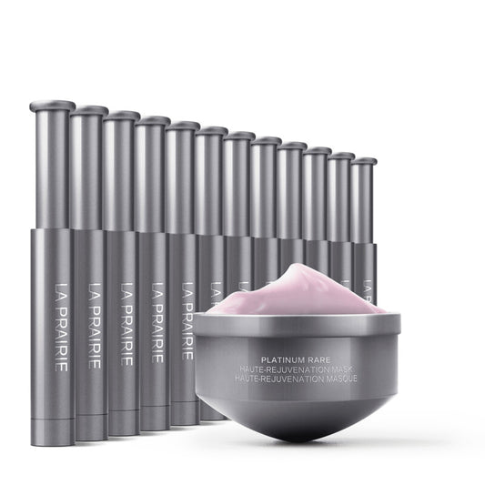 Set La Prairie: Platinum Rare Haute-Rejuvenation, Rejuvenating, Night, Cream Mask, For Face, 20 ml + Platinum Rare Haute-Rejuvenation, Rejuvenating, Night, Serum, For Face, 12 pcs, 0.7 ml
