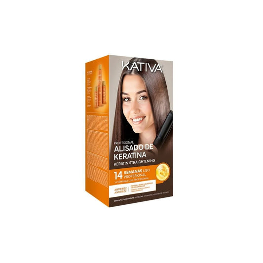 Kativa Profesional Braziliaanse keratine-straighteningbehandeling, set van 4 stuks