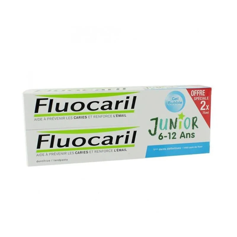Fluocarila(r) Junior 6-12 Years Pack Bubble Flavour Toothpaste 2x 75ml