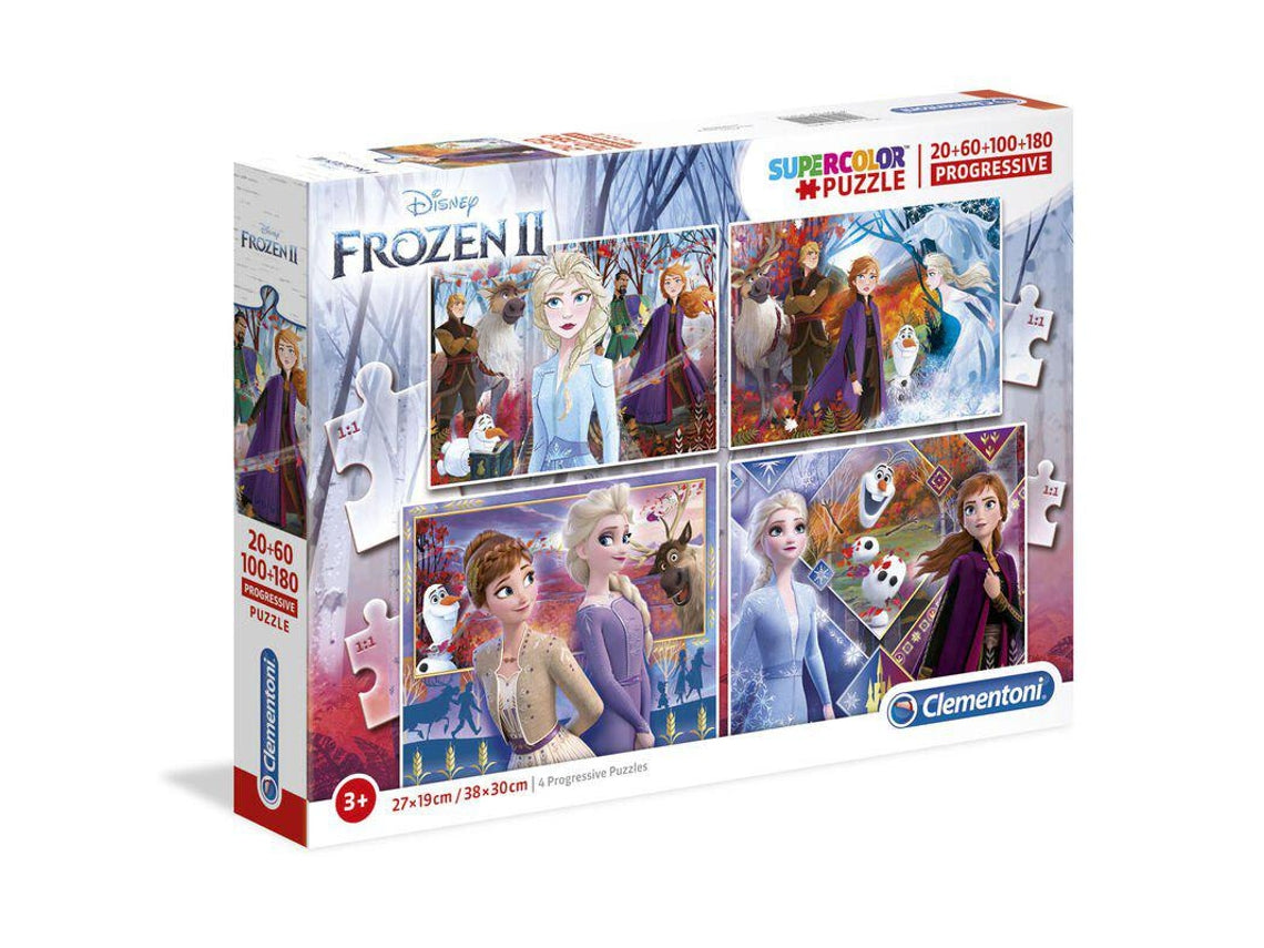 Clementoni Kinderpuzzels - Disney Frozen 2, Legpuzzel Set 20+60+100+180 Stukjes, 3-5 jaar - 21411