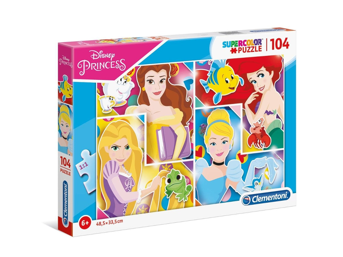 Clementoni - Puzzel 104 Stukjes Pricess, Kinderpuzzels, 6-8 jaar, 27146