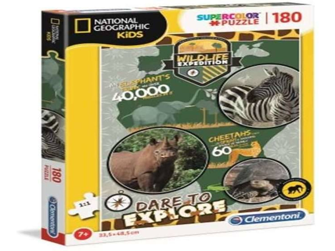 Clementoni Supercolor Puzzel - DARE TO EXPLORE - National Geographic Kids - 180 Stukjes