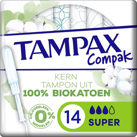 Tampax Algodón 100 Organico Tapón Super 14 U