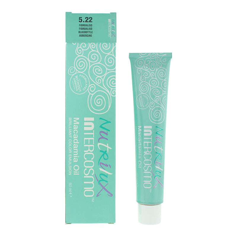 Intercosmo, Nutrilux, Macadamia Oil, Permanent Hair Dye, 5.22 Bluebottle, 60 ml