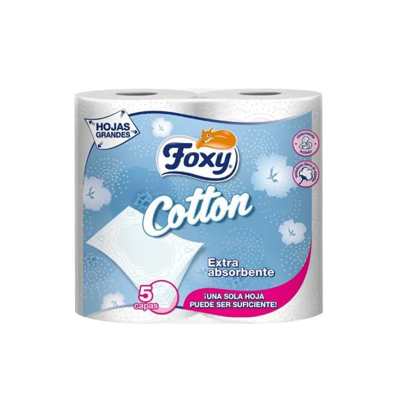 Foxy Cotton Papel Higiénico 5 Capas 4 Rollos