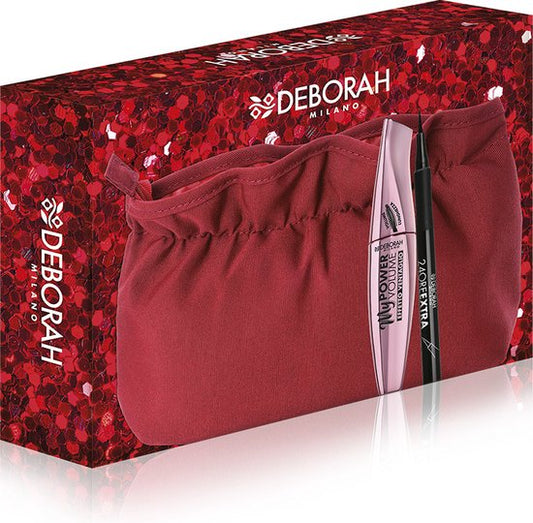 Deborah-set: 24H Extra, Gelpotlood-eyeliner, Zwart, 1.5 g + My Power, Waterproof, Volumegevende mascara, Zwart, 14 ml