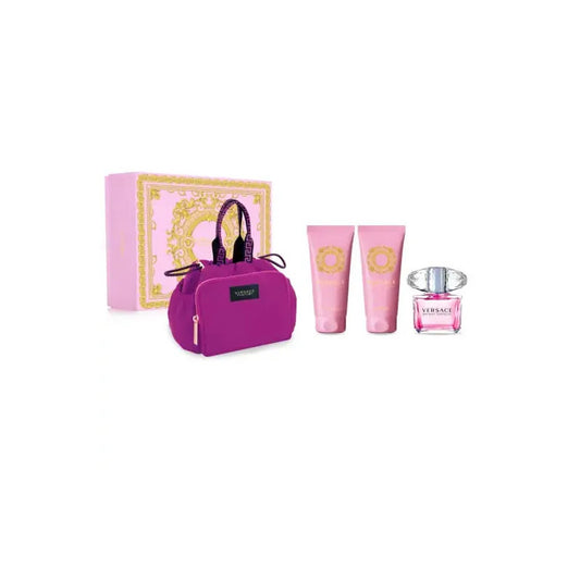 Versace Bright Crystal Eau De Toilette Spray 90ml Set 4 Pieces