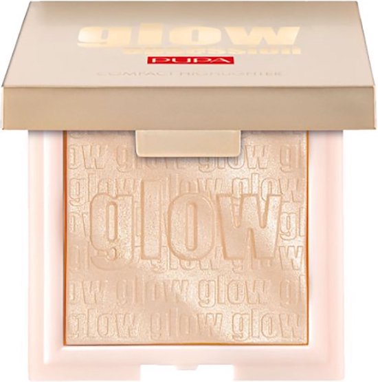 Pupa, Glow Obsession, Illuminating, Blush Highlighter Compact, 100, Light Gold, 6 g