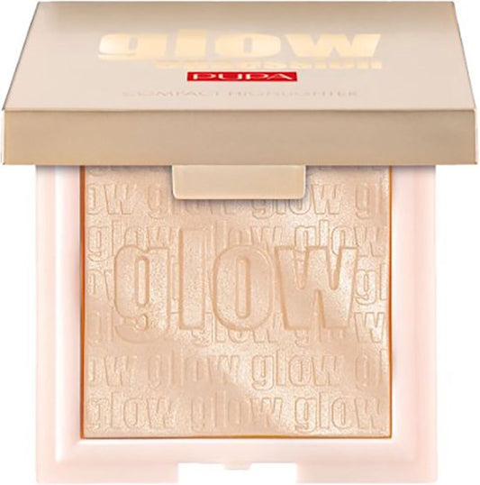 Pupa, Glow Obsession, Illuminating, Blush Highlighter Compact, 100, Light Gold, 6 g