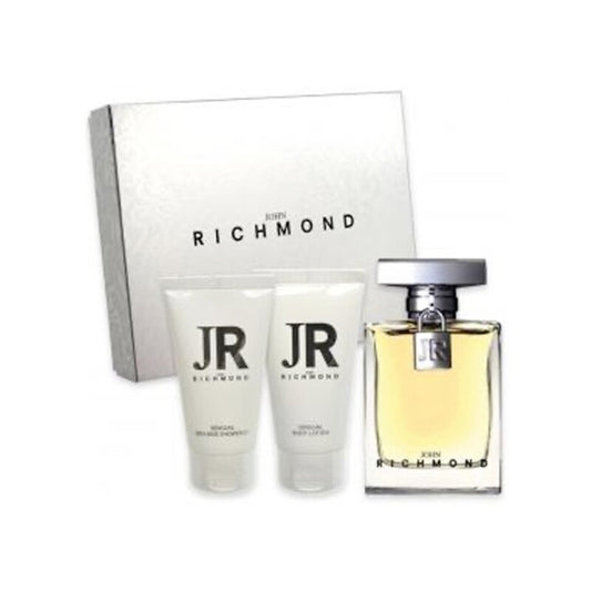 Coffret John Richmond : John Richmond, Lait pour le corps, Hydratant, Naturel, 50 ml + Black Metal, Gel douche, Nettoyant, Naturel, 50 ml + John Richmond, Eau de Parfum, Pour Femme, 100 ml