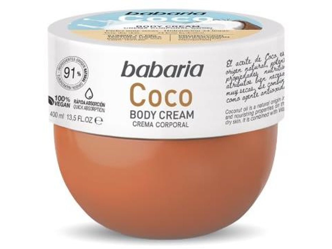 Lichaamscrème Babaria Kokosnoot (400 ml)