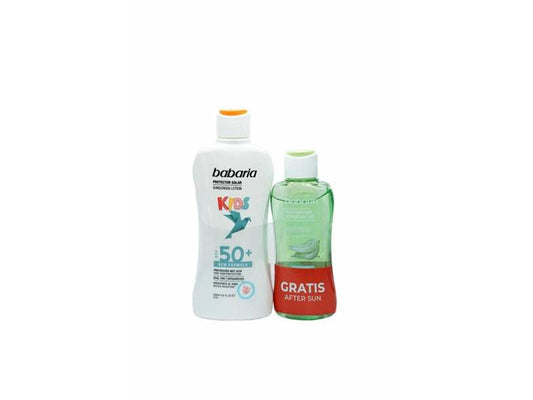 Babaria Kids Protector Solar Spf50 Resistente Al Agua 200ml Balsamo After Sun 1u
