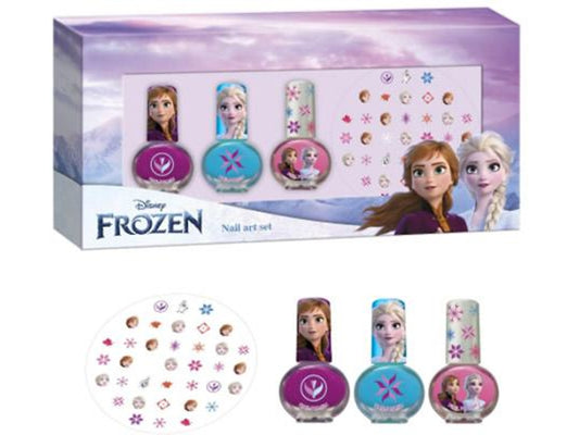 FROZEN - Nail Art Set - 3x Nagellak + Nageldecoratie
