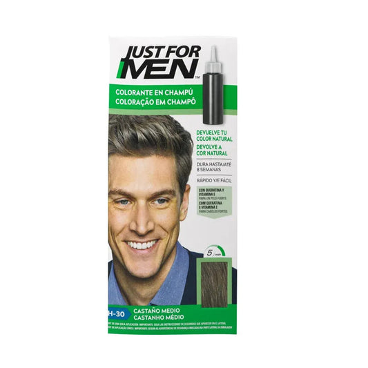 Kleurshampoo Just For Men Middelgrote kastanje (30 ml)