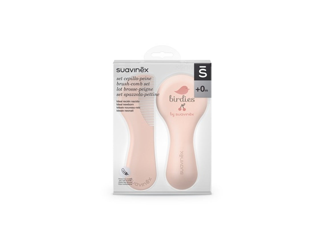 Set of combs/brushes Suavinex Hygge Baby Cepillo Rosa Pink 2 Units (2 Pieces)