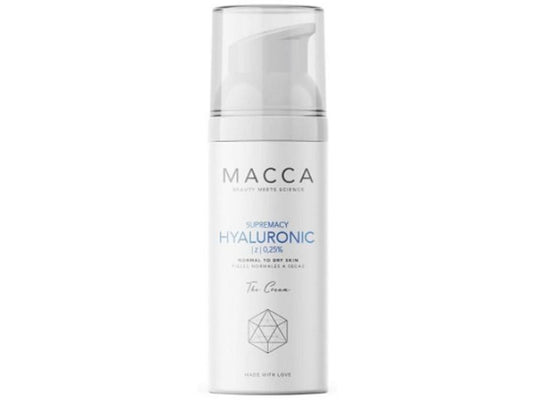 Intensief vochtinbrengende Crème Supremacy Hyaluronic Macca 0,25% Hyaluronzuur Droge Huid (50 ml)