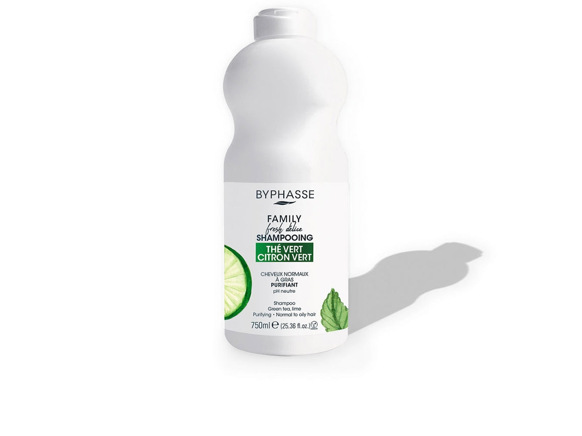 Zuiverende Shampoo Byphasse Family Fresh Delice Limoen Vet Haar Groene Thee (750 ml)