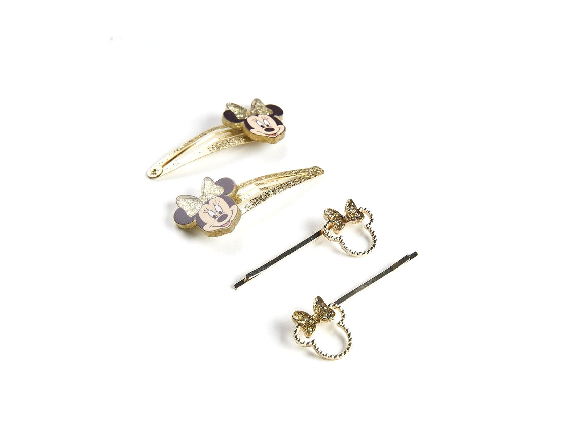 Hair Clips Minnie Mouse Lasso 4 Stuks Gouden