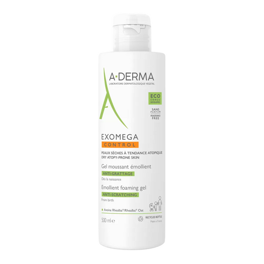 A-Derma, Exomega Control, linderndes Reinigungsgel, für Gesicht & Körper, 500 ml