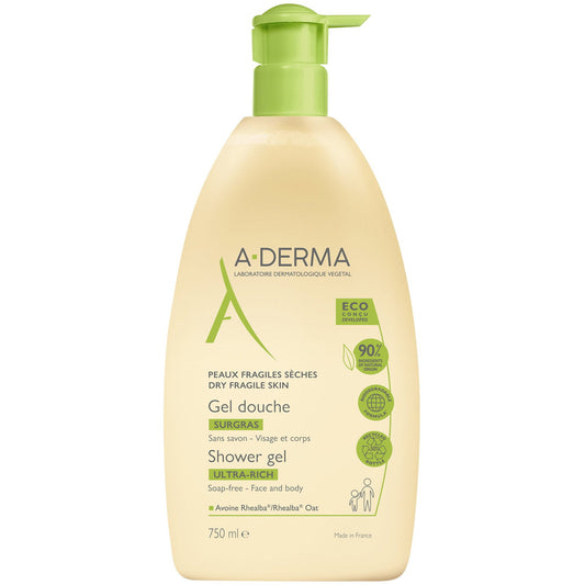 A-Derma, rückfettendes Duschgel, Körper, alle Hauttypen, 750 ml