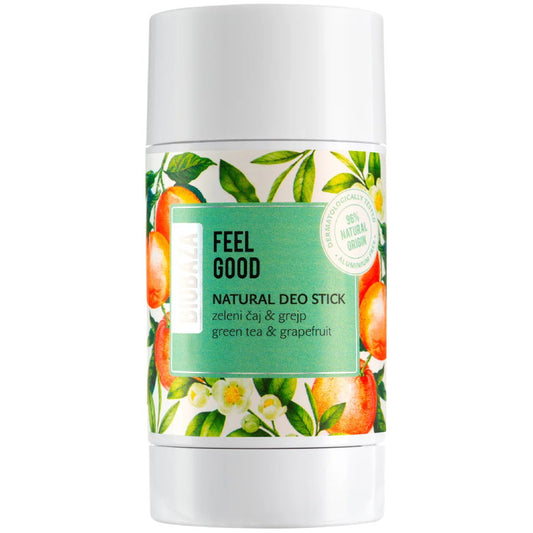 Biobaza, Feel Good, Natürliche Inhaltsstoffe, Erfrischend, Zitrus & Grün, Deostift, Unisex, 50 ml