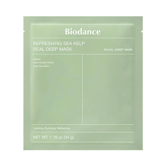 Biodance, Refreshing Sea Kelp, Soothing & Calming & Hydrating, Sheet Mask, For Face, Day & Night, 34 g