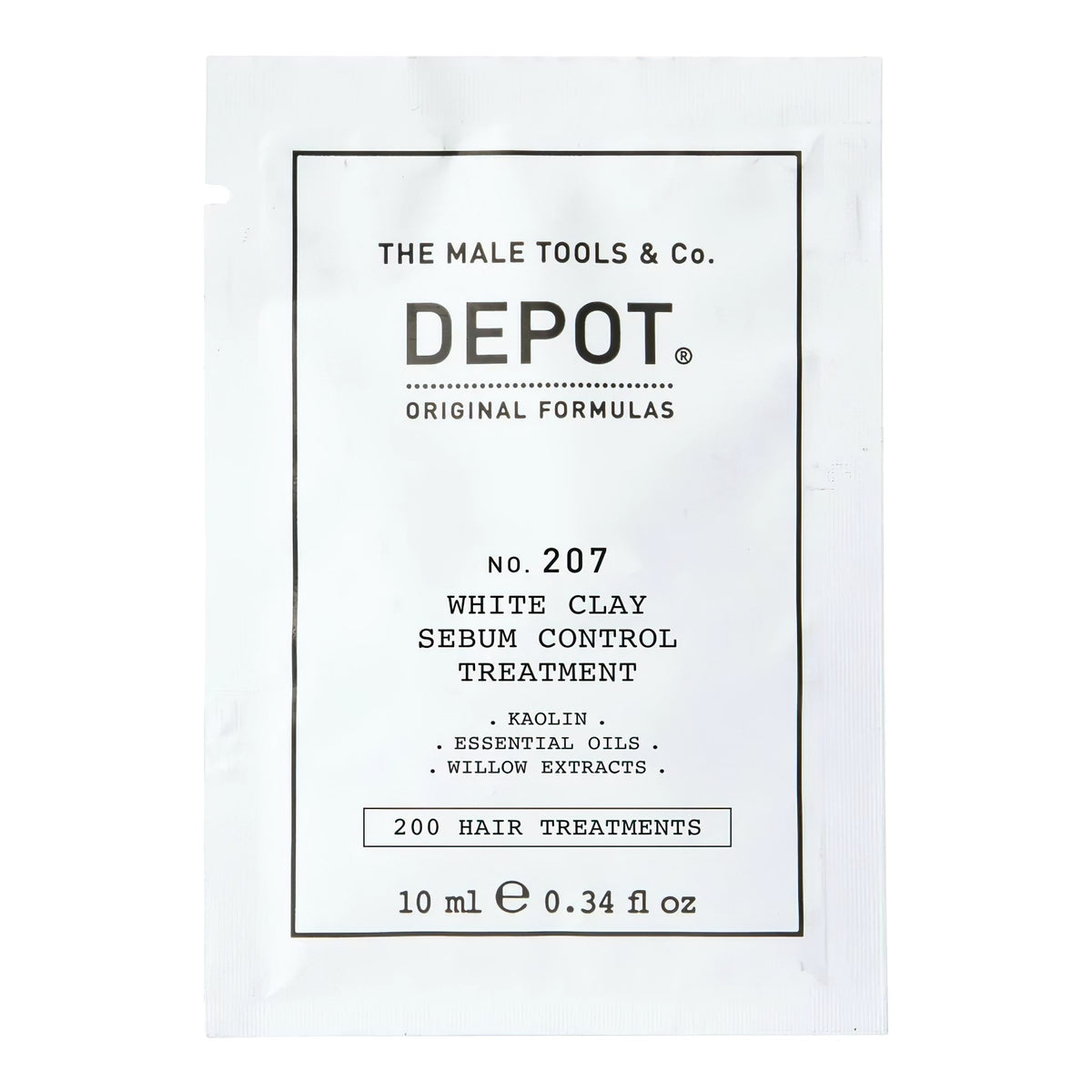 Depot, 200 Hair Treatments No. 207, Kaolin, Kopfhaut-Behandlungsmaske, zur Regulierung von überschüssigem Talg, 10 ml