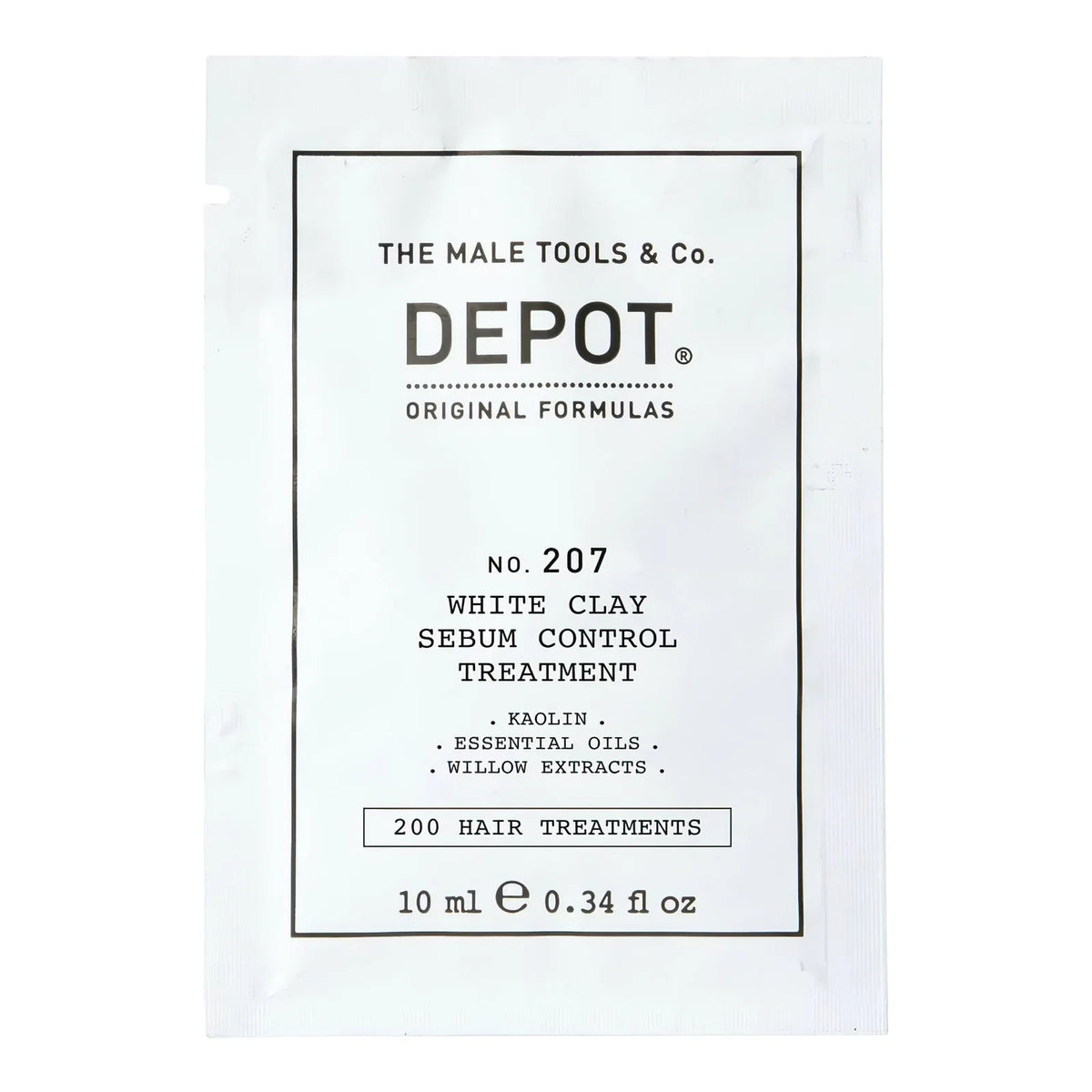 Depot, 200 Hair Treatments No. 207, Kaolin, Kopfhaut-Behandlungs-Creme-Maske, zur Regulierung von überschüssigem Talg, 10 ml